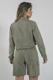 Jaqueta Feminina Cropped Barra Desfiada Tamanho GG