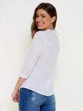 Camisa Manga 3/4 Algodão Laise Branco