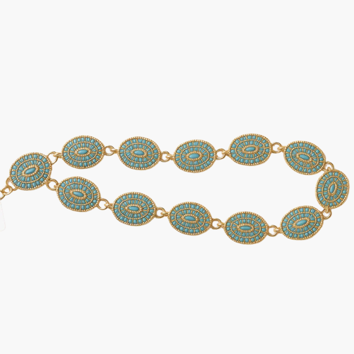 Cinto Corrente de Metal Zamak com Strass e Pedras