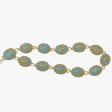 Cinto Corrente de Metal Zamak com Strass e Pedras