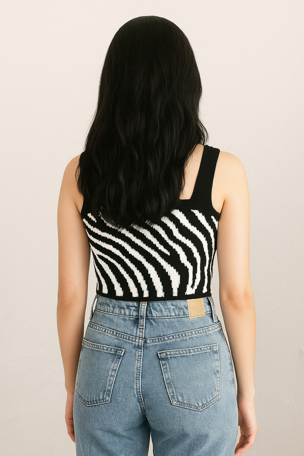 Cropped Modal Jacquard Zebra Tuart Tamanho M