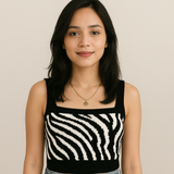 Cropped Modal Jacquard Zebra Tuart Tamanho M