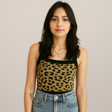 Cropped Modal Jacquard Onça Tuart Tamanho M