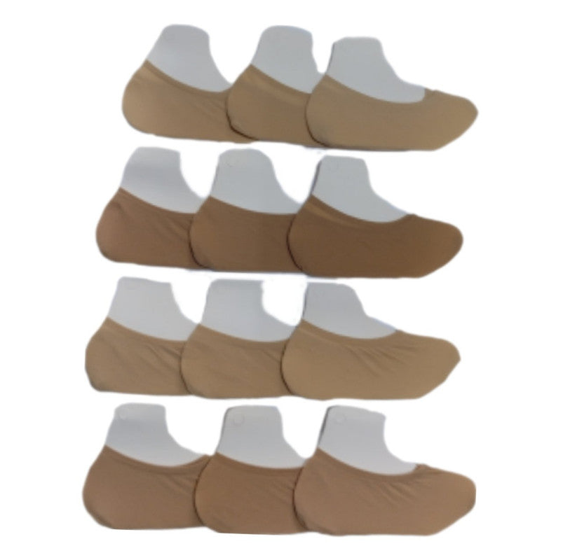 Kit 12 Pares de Meias Sapatilha Tamanho Único com Silicone