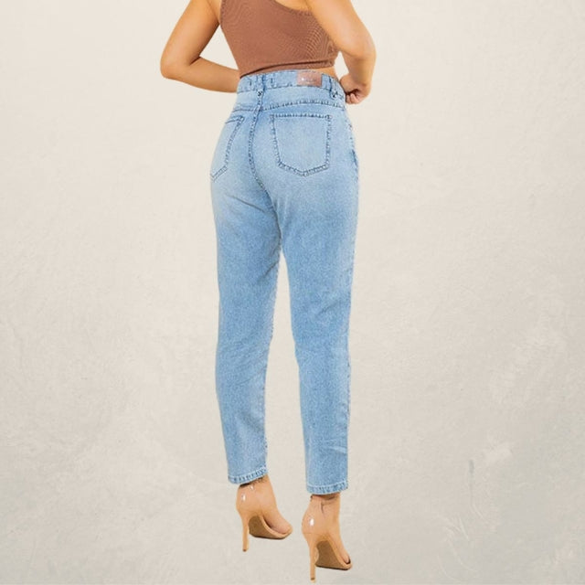Calça Feminina Mom Jeans Claro Tamanho 44