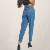 Calça Jeans Feminina Baggy Cintura Média